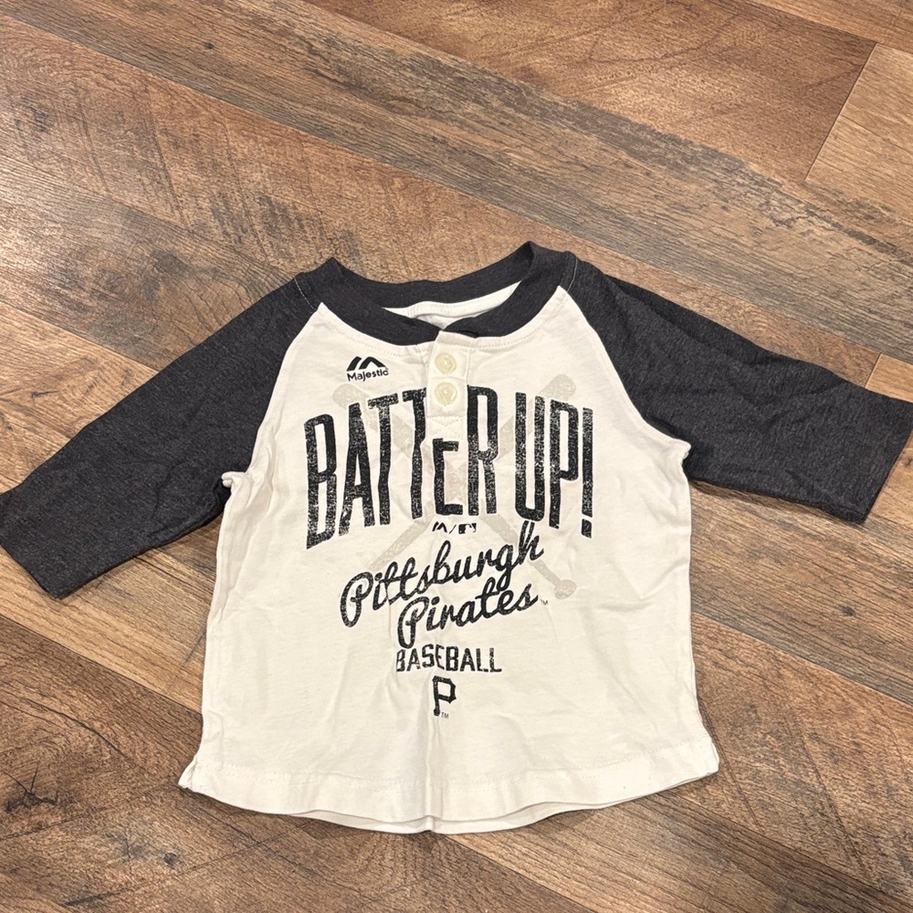 Majestic Kids Batter Up Pittsburgh Pirates Tee - Gray & White
